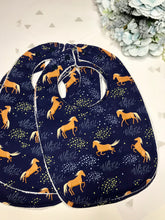 Load image into Gallery viewer, Horse Print Bib - Blue